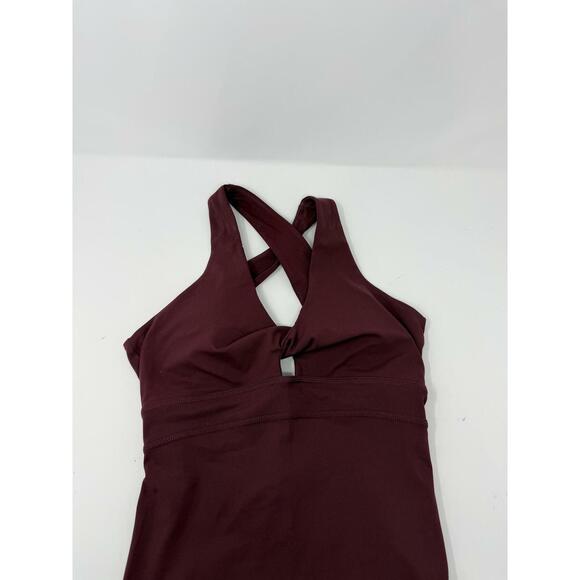 Fabletics Women's Maroon Twist Front Athletic Onesie XS - Picture 3 of 4